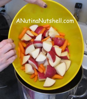 corned beef - carrots and potatoes