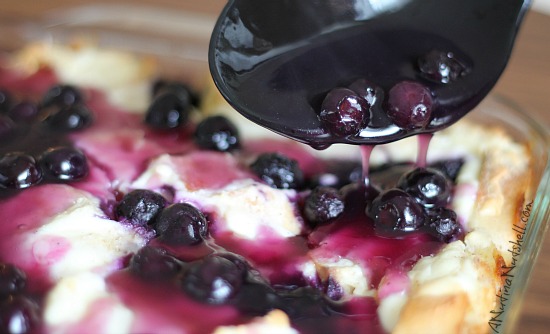 Blueberry pain perdu sauce