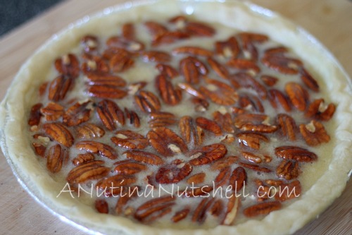 pecan pie ready for baking