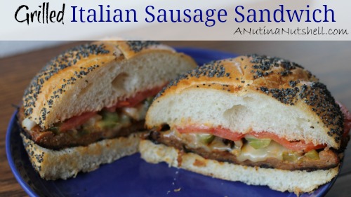 Grilled Italian sausage sandwich
