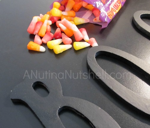 BOO letters - Starburst candy corn