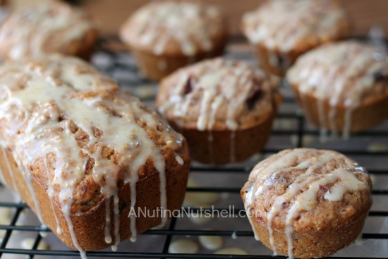 glazed cranberry orange bread and muffins