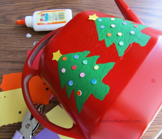 making a Christmas tree watering can