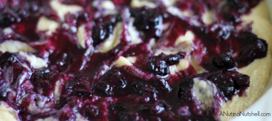 swirl blueberry compote into batter