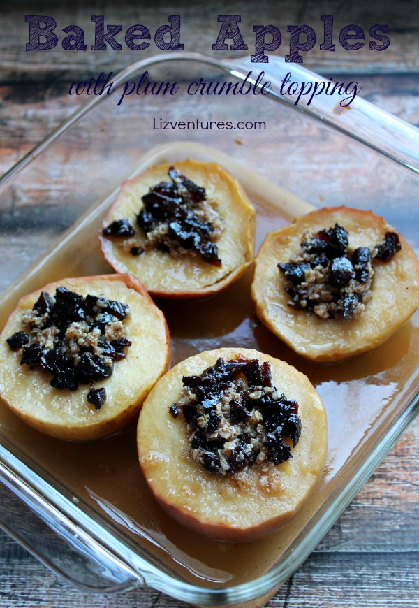 Baked Apples recipe with plum crumble topping