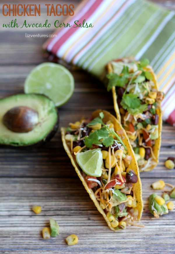 Chicken Tacos with Avocado Corn Salsa