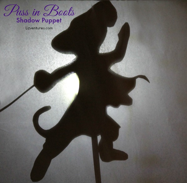 Puss in Boots shadow puppet silhouette