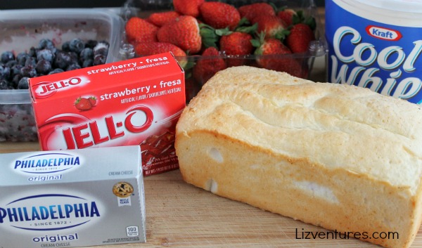 ingredients for strawberry shortcake trifle fluff