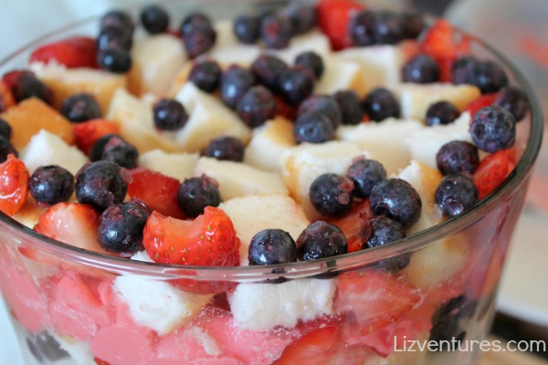 making a trifle dessert