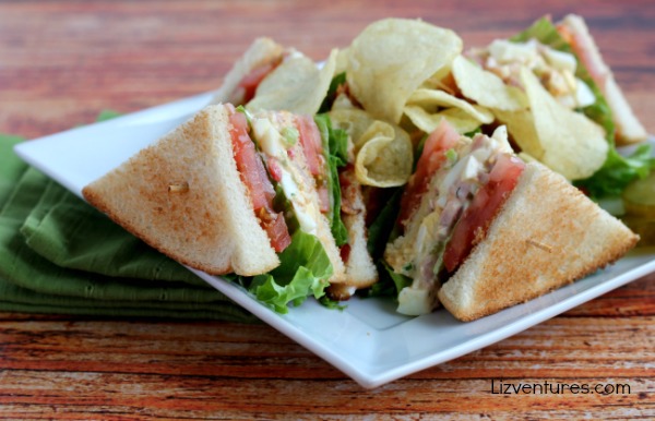 Ham and Egg Salad Club Sandwich recipe