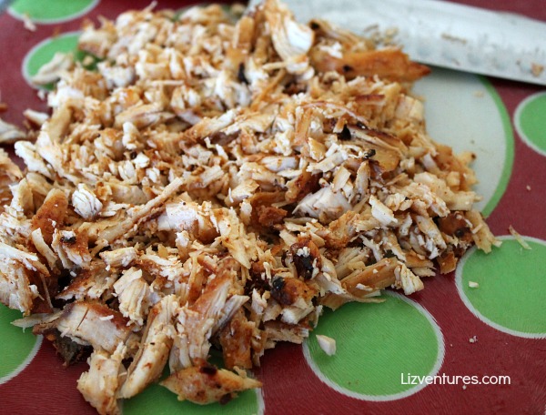 chicken tacos - shredded chicken with taco seasoning