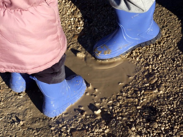 playing in the mud