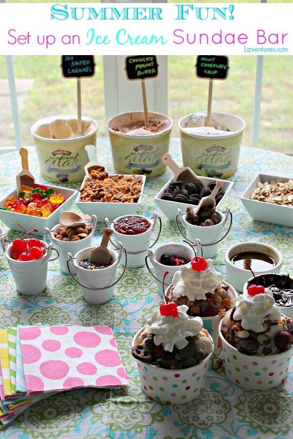 set up an ice cream sundae bar