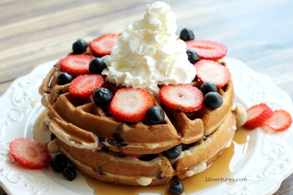 Mixed Berry Cream Cheese Waffle Cakes recipe