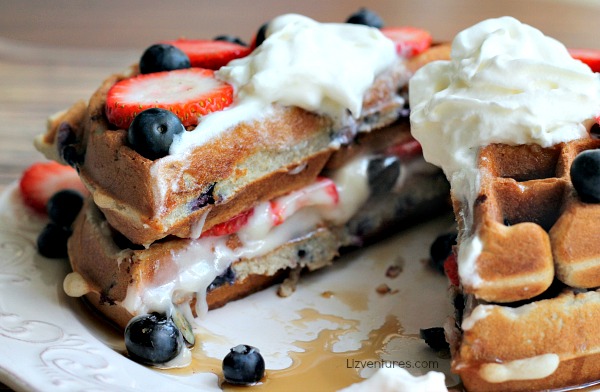 Mixed Berry Cream Cheese Waffle Cakes_recipe