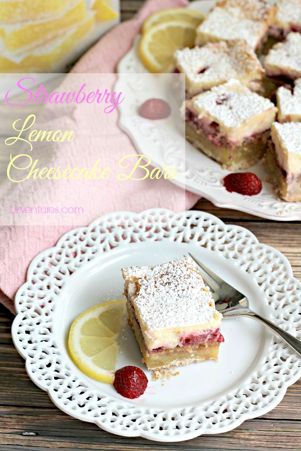 Strawberry Lemon Cheesecake Bars - recipe with Krusteaz